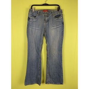 The Myth Of Jade Jeans Women’s 11 Blue Denim Stretch Bootcut Distressed W32 L32